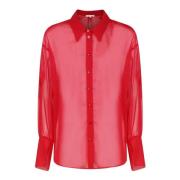 Rode Doorschijnende Blouse Patrizia Pepe , Red , Dames