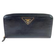 Pre-owned Leather wallets Prada Vintage , Black , Heren