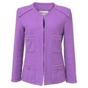 Pre-owned Wool outerwear Chanel Vintage , Purple , Dames