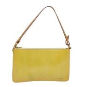 Pre-owned Leather pouches Louis Vuitton Vintage , Yellow , Dames