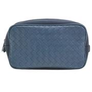 Pre-owned Leather pouches Bottega Veneta Vintage , Blue , Dames