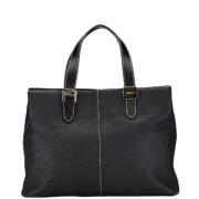 Pre-owned Leather handbags Burberry Vintage , Black , Dames