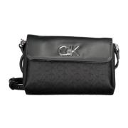 Zwarte Schoudertas met Kettinghandvat Calvin Klein , Black , Dames