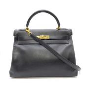 Pre-owned Leather handbags Hermès Vintage , Black , Dames