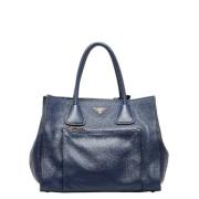 Pre-owned Leather handbags Prada Vintage , Blue , Dames