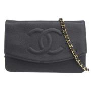 Pre-owned Leather chanel-bags Chanel Vintage , Black , Dames