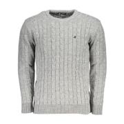 Geborduurde Twisted Crew Neck Sweater U.s. Polo Assn. , Gray , Heren