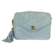 Pre-owned Leather crossbody-bags Chanel Vintage , Blue , Dames