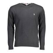 Zwarte Longsleeve met Geborduurd Logo U.s. Polo Assn. , Black , Heren