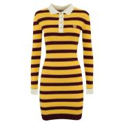 Gestreepte Viscosejurk met Lurex Elisabetta Franchi , Yellow , Dames