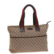 Pre-owned Canvas totes Gucci Vintage , Beige , Dames