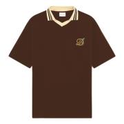 Bruine Interlock Polo Dubbele Kraag Drole de Monsieur , Brown , Heren