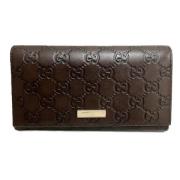 Pre-owned Leather wallets Gucci Vintage , Brown , Heren