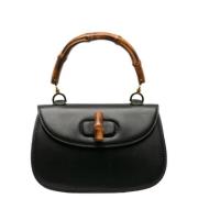 Pre-owned Leather handbags Gucci Vintage , Black , Dames