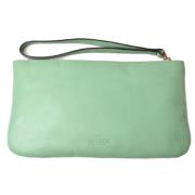 Pre-owned Leather clutches Valentino Vintage , Green , Dames