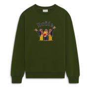 Groene Sweater met Borduursel Drole de Monsieur , Green , Heren