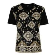 Paillet Diamantpatroon T-shirt Giambattista Valli , Black , Dames