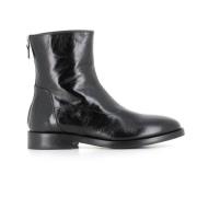 Zwarte leren enkellaarzen Alexander Hotto , Black , Dames