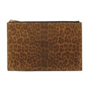 Pre-owned Leather clutches Yves Saint Laurent Vintage , Brown , Dames