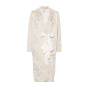 Crème Jacquard Beaded Coat Bode , Beige , Dames