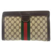 Pre-owned Canvas clutches Gucci Vintage , Beige , Heren