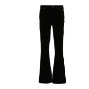 Zwarte fluwelen flare jeans 7 For All Mankind , Black , Dames