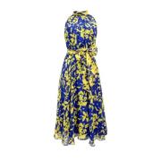 Bloemen Halter Zijden Jurk Carolina Herrera , Multicolor , Dames