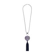 Gemarmerde Hanger Touw Ketting met Kwast Emporio Armani , Purple , Dam...