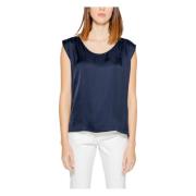 Blauwe Mouwloze Ronde Hals Blouse Street One , Blue , Dames