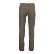 Bruine Slim-fit Katoenen Broek Meyer , Brown , Heren