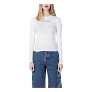 Wit Print Langemouw T-shirt Tommy Hilfiger , White , Dames