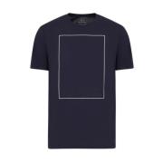 Katoenen Logo Relief T-shirt Armani Exchange , Blue , Heren