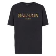 Geborduurd Vintage T-shirt Balmain , Black , Heren