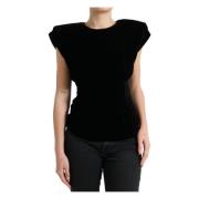 Fluwelen Schouder Top Dolce & Gabbana , Black , Unisex