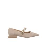 Platte ballerina met strassband Alma EN Pena , Beige , Dames