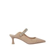 Stijlvolle hoge muiltjes met strass detail Alma EN Pena , Beige , Dame...