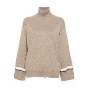 Geribbelde Manchettrui in Geroosterd Bruin Brunello Cucinelli , Beige ...