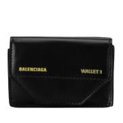 Pre-owned Leather wallets Balenciaga Vintage , Black , Dames