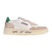 Witte Leren Sneakers met Groene Details Autry , White , Dames