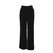 Zwarte Fluwelen Rechte Pijp Broek Tom Ford , Black , Dames