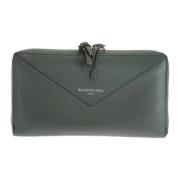 Pre-owned Leather wallets Balenciaga Vintage , Gray , Dames