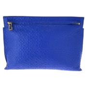 Pre-owned Leather clutches Loewe Pre-owned , Blue , Heren