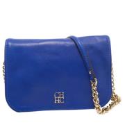 Pre-owned Leather shoulder-bags Carolina Herrera Pre-owned , Blue , Da...