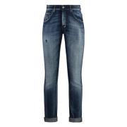 Skinny Jeans met Metalen Details Dondup , Blue , Heren