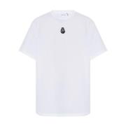 Skull Geborduurd T-shirt Zwart Alexander McQueen , White , Heren