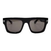 Rechthoekige zwarte zonnebril Tom Ford , Black , Unisex