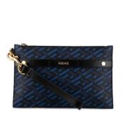 Pre-owned Canvas clutches Versace Pre-owned , Blue , Dames