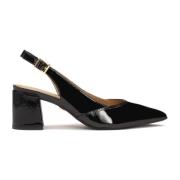 Gelakte pumps met blootgestelde hakken Kazar , Black , Dames