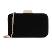 Avond clutch tas aan een gouden ketting Kazar , Black , Dames