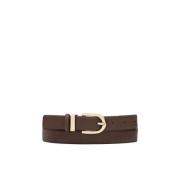 Donkerbruine leren riem met smal profiel Kazar , Brown , Dames